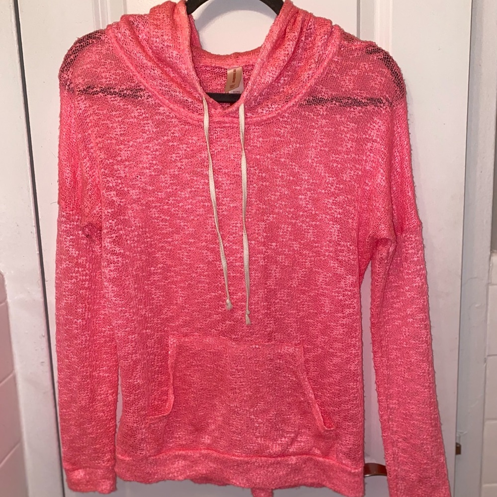 Long sleeve sheer beach hoodie